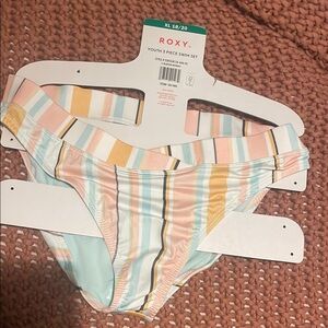 FREE with any purchase cute Roxy Blue and Pink swim bottoms youth XL  NWT
